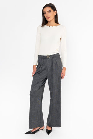 Carraig Donn Pinstripe Wide Leg Trouser