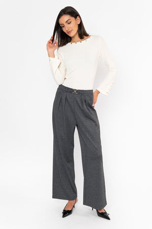 Carraig Donn Pinstripe Wide Leg Trouser