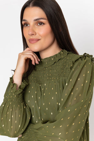 Carraig Donn Pintucked Foil Detail Blouse