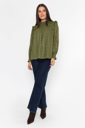 Carraig Donn Pintucked Foil Detail Blouse