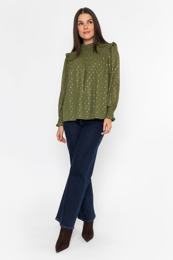 Carraig Donn Pintucked Foil Detail Blouse