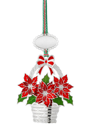 Carraig Donn Poinsettia Basket Christmas Decoration