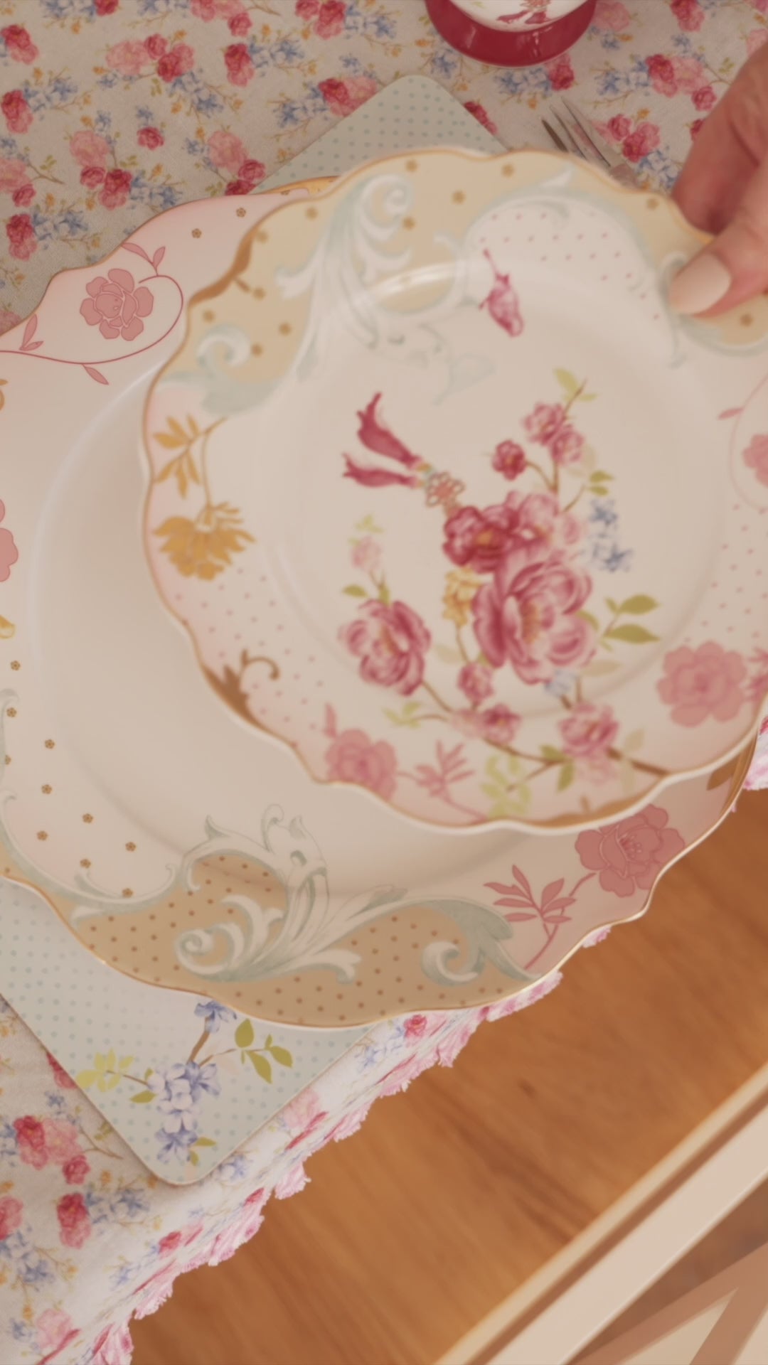video of a pretty tableware collection called Rosa belle from carraig donn