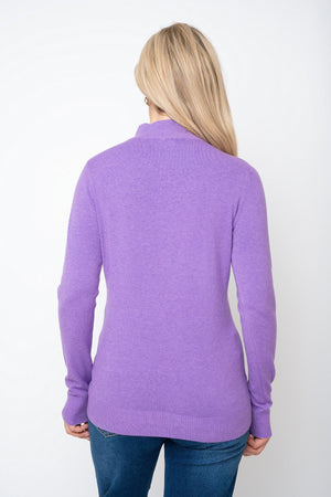 Carraig Donn Purple Cashmere Blend Turtleneck Knit Jumper