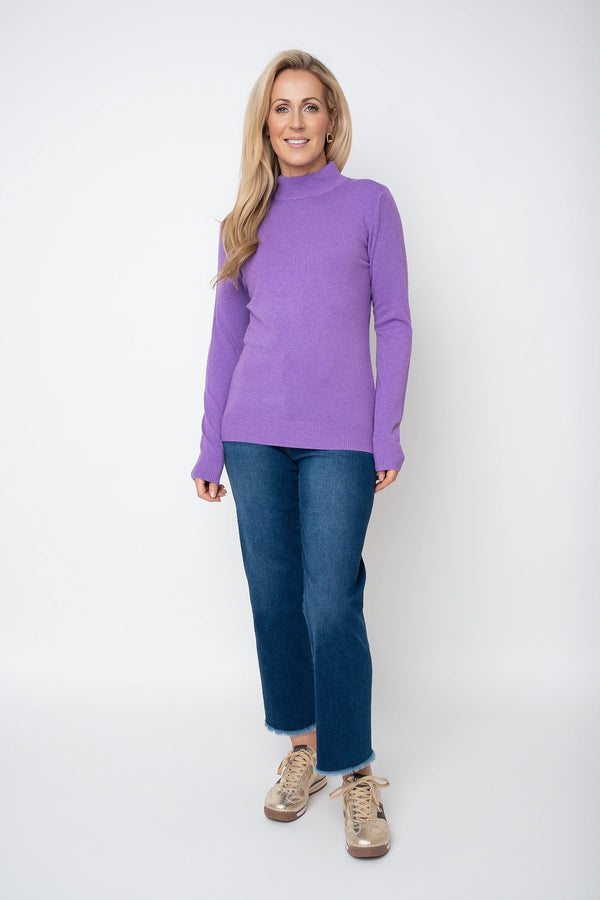 Carraig Donn Purple Cashmere Blend Turtleneck Knit Jumper
