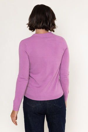 Carraig Donn Purple Knitted Crew Neck Long Sleeve Jumper