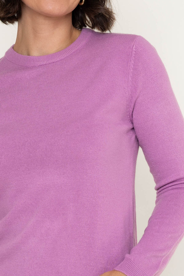 Carraig Donn Purple Knitted Crew Neck Long Sleeve Jumper