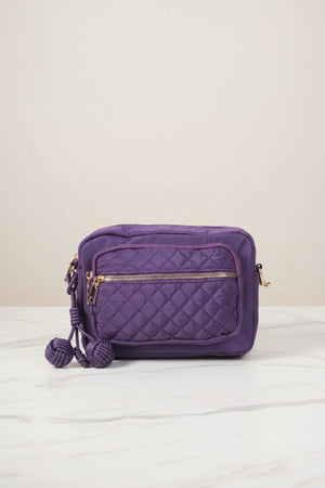 Carraig Donn Purple Nylon Quilted Charm Camera Bag