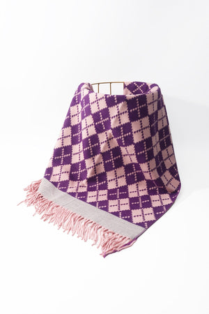 Carraig Donn Purple & Pink Argyle Print Scarf