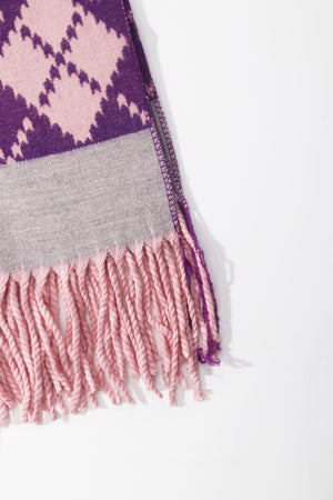Carraig Donn Purple & Pink Argyle Print Scarf
