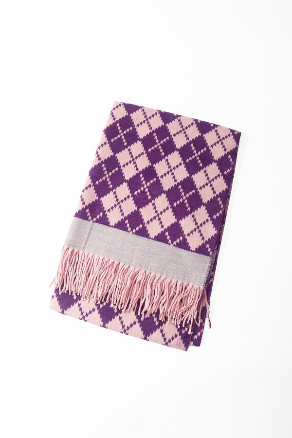 Carraig Donn Purple & Pink Argyle Print Scarf
