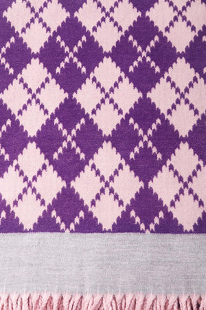 Carraig Donn Purple & Pink Argyle Print Scarf