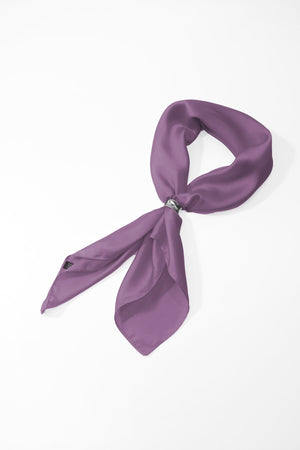 Carraig Donn Purple Satin Silver Ring Detail Neckerchief Scarf