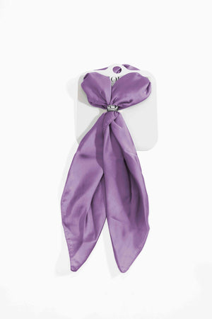 Carraig Donn Purple Satin Silver Ring Detail Neckerchief Scarf