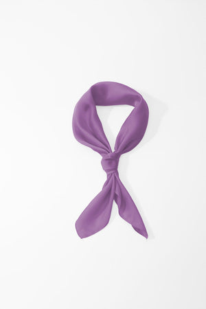 Carraig Donn Purple Satin Silver Ring Detail Neckerchief Scarf