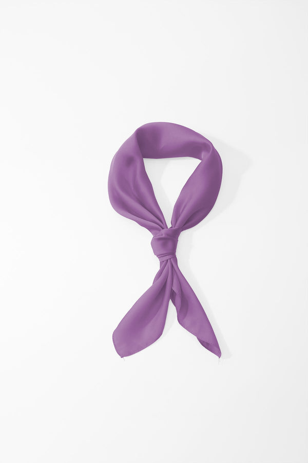 Carraig Donn Purple Satin Silver Ring Detail Neckerchief Scarf