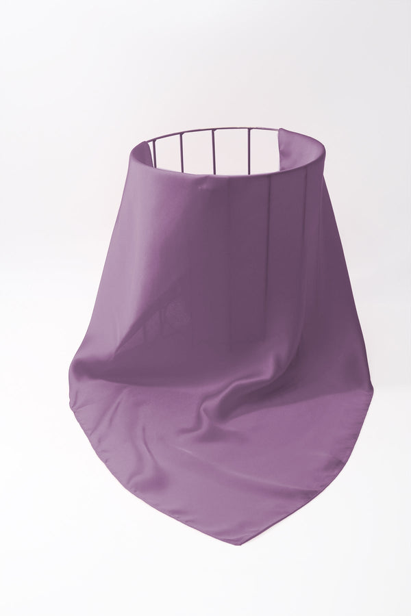 Carraig Donn Purple Satin Silver Ring Detail Neckerchief Scarf