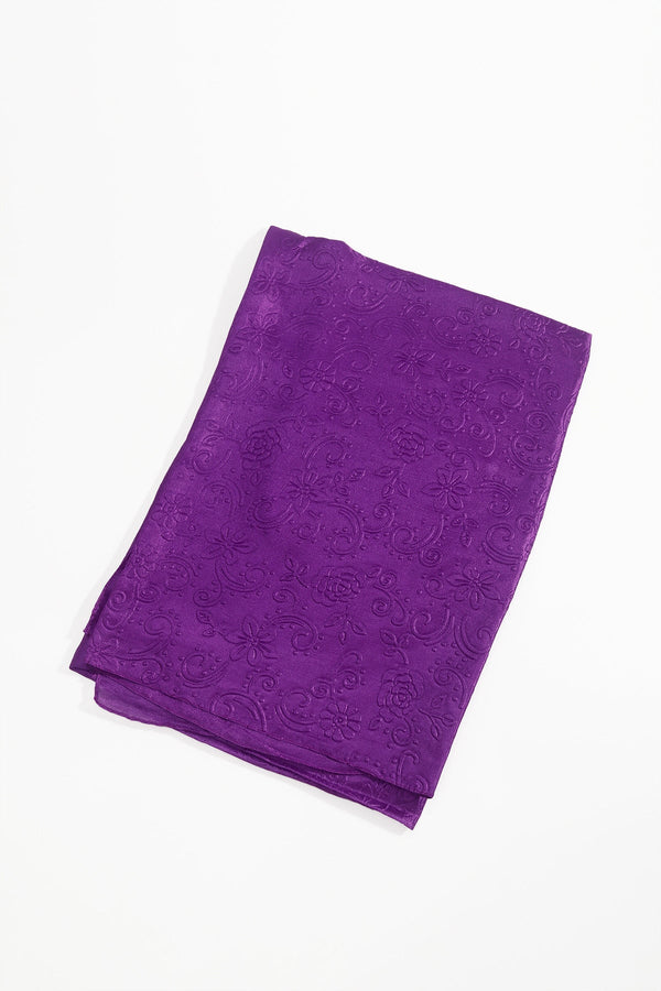 Carraig Donn Purple Silk Touch Floral Embossed Scarf