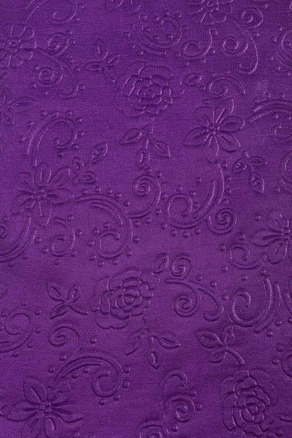 Carraig Donn Purple Silk Touch Floral Embossed Scarf