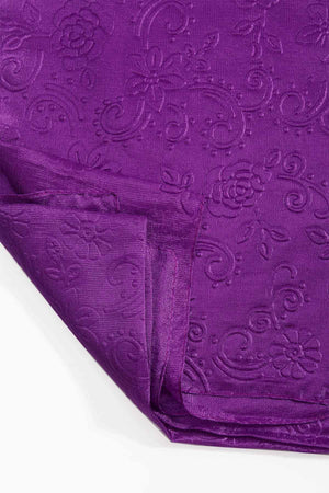 Carraig Donn Purple Silk Touch Floral Embossed Scarf