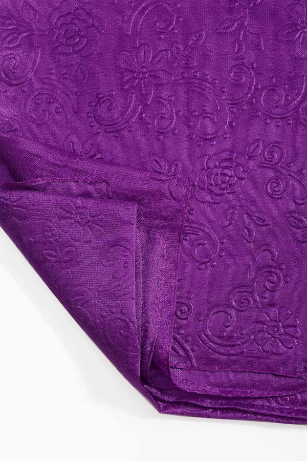 Carraig Donn Purple Silk Touch Floral Embossed Scarf