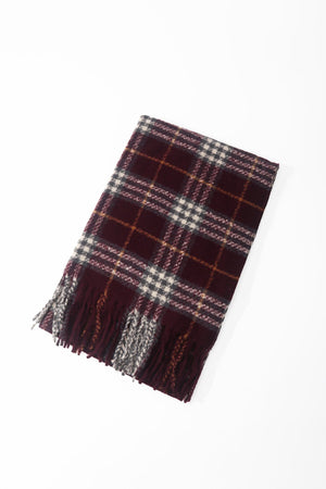Carraig Donn Purple Tartan Print Scarf