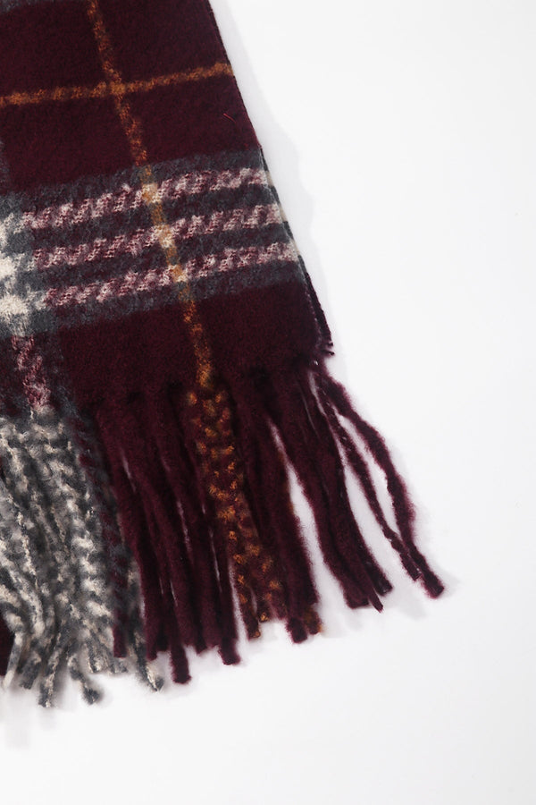 Carraig Donn Purple Tartan Print Scarf