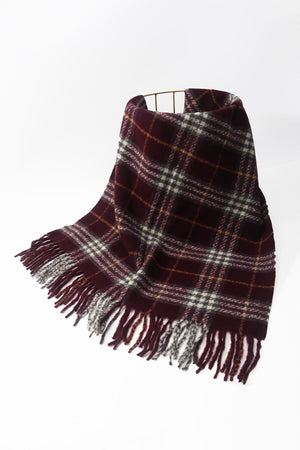 Carraig Donn Purple Tartan Print Scarf