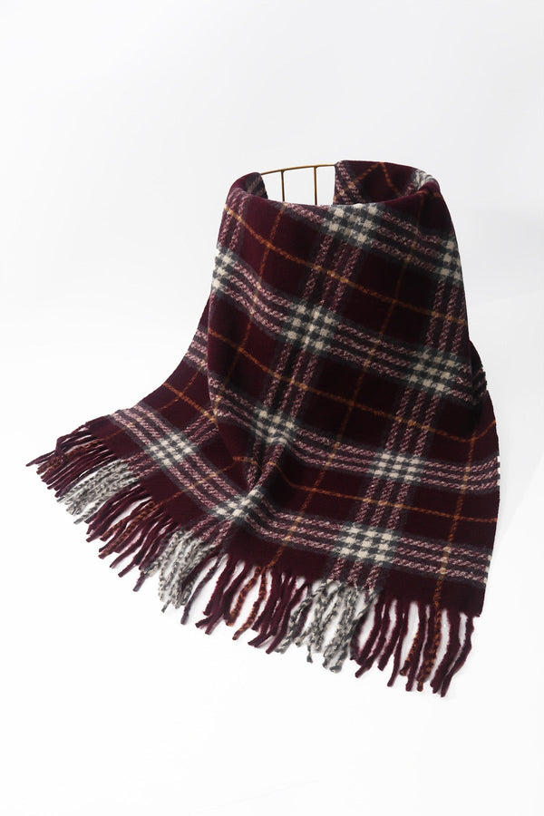 Carraig Donn Purple Tartan Print Scarf