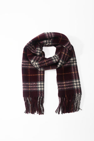 Carraig Donn Purple Tartan Print Scarf