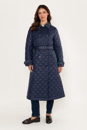 Carraig Donn Quilted Coat With Contrast Check