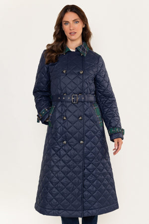 Carraig Donn Quilted Coat With Contrast Check