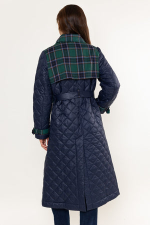 Carraig Donn Quilted Coat With Contrast Check