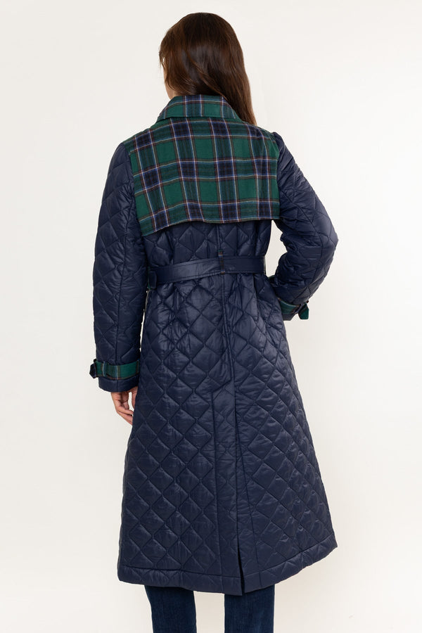 Carraig Donn Quilted Coat With Contrast Check