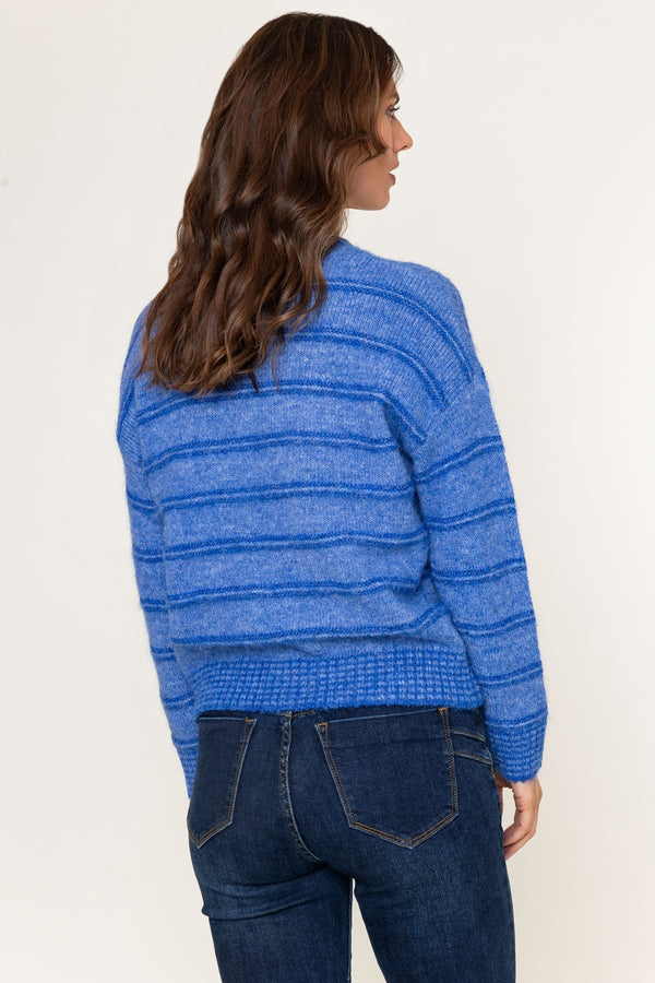 Carraig Donn Raised Stripe Jumper Blue