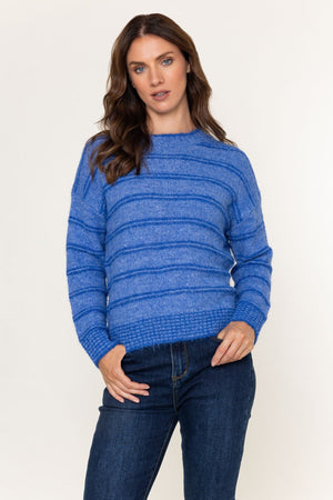 Carraig Donn Raised Stripe Jumper Blue