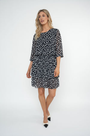 Carraig Donn Rara Black Animal Print Knee Length Dress