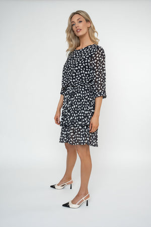 Carraig Donn Rara Black Animal Print Knee Length Dress