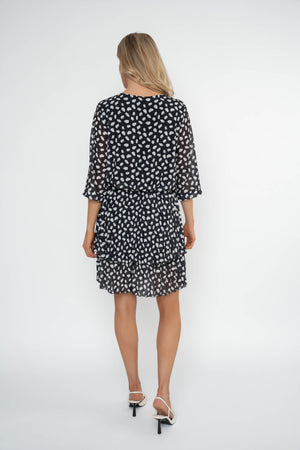 Carraig Donn Rara Black Animal Print Knee Length Dress