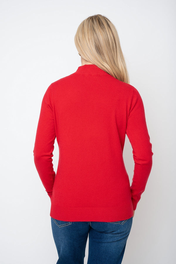 Carraig Donn Red Cashmere Blend Turtleneck Knit Jumper