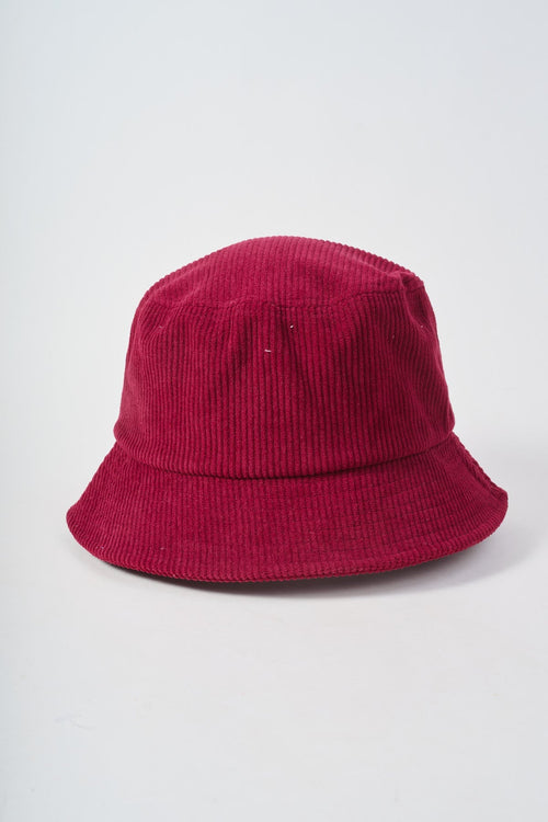 Red Corduroy Bucket Hat