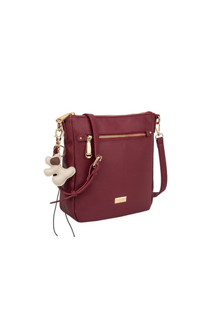 Carraig Donn Red Faux Leather Dog Bag Charm Crossbody Bag