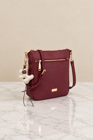 Carraig Donn Red Faux Leather Dog Bag Charm Crossbody Bag