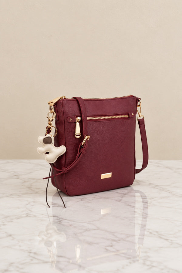 Carraig Donn Red Faux Leather Dog Bag Charm Crossbody Bag