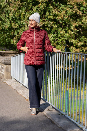 Carraig Donn Red Flocked High Neck Zip Jacket