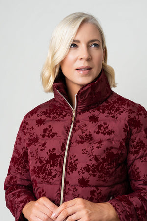Carraig Donn Red Flocked High Neck Zip Jacket