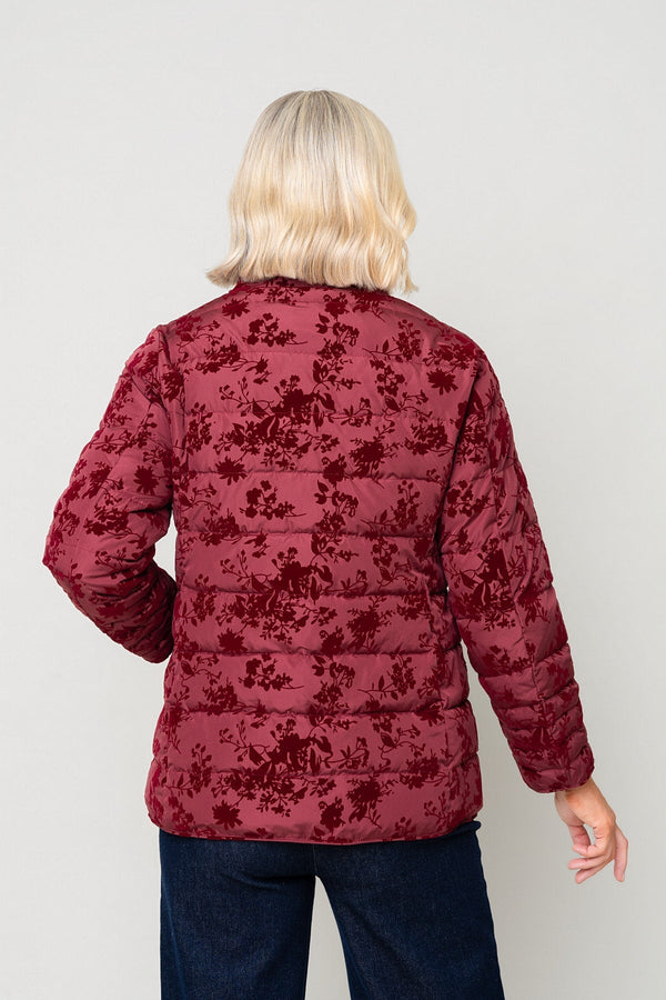 Carraig Donn Red Flocked High Neck Zip Jacket