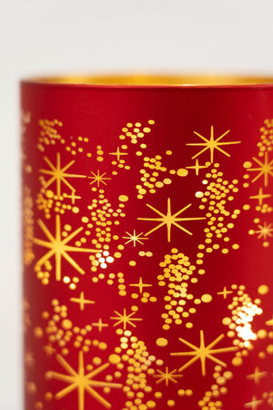 Carraig Donn Red Glass Christmas Star Votive With LED Lights