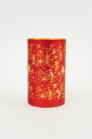 Carraig Donn Red Glass Christmas Star Votive With LED Lights