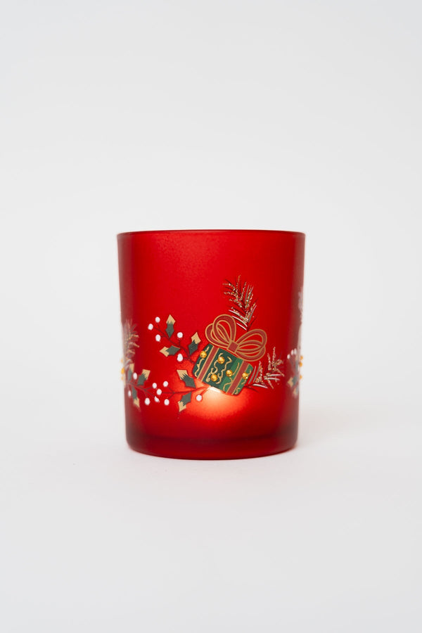 Carraig Donn Red Glass Christmas Votive